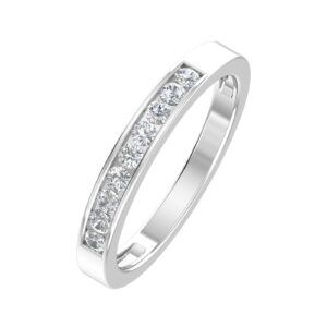 1/4ctw diamond channel wedding band in 10k white gold (g-h, i2-i3, size 6.5)