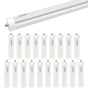 luminosum, t8 led tube light 8 feet 40w, single pin fa8 base, clear cover, cool white 6000k, fluorescent tube replacement, etl certified, 20-pack