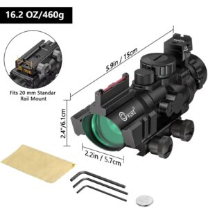 CVLIFE 4x32 Tactical Rifle Scope Red & Green &Blue Illuminated Reticle Scope with Fiber Optic Sight