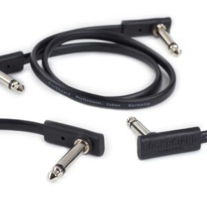 RockBoard PC-F-60 FLAT Patch Cable black, 2x w/right angle - 60 cm