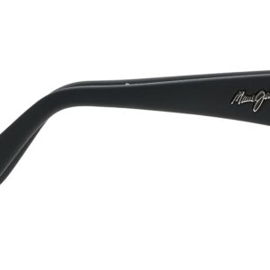 Maui Jim Men's and Women's Peahi Polarized Wrap Sunglasses, Black Matte Rubber/Blue Hawaii, Large