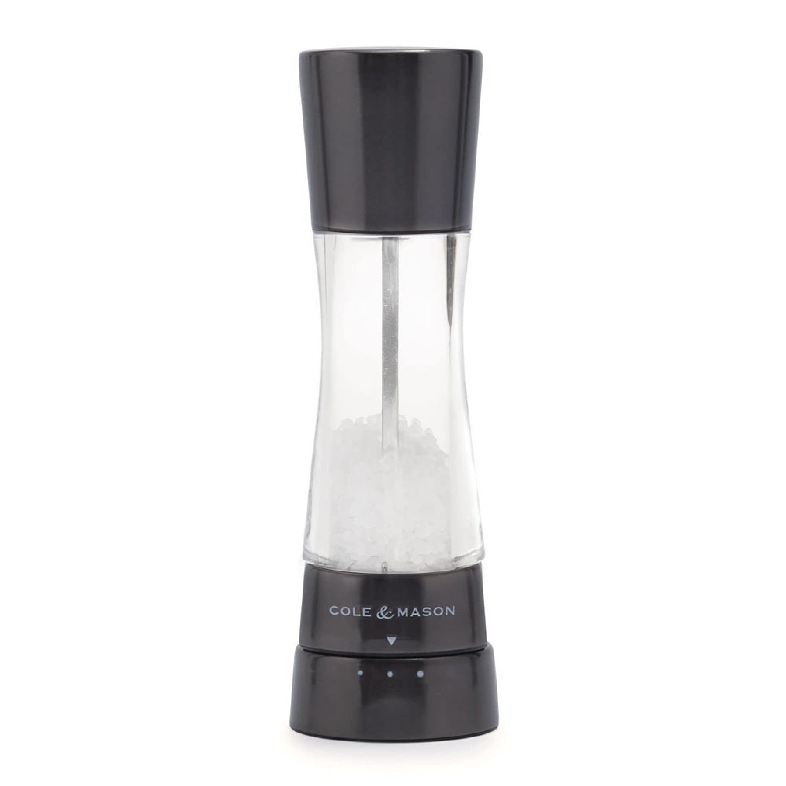 COLE & MASON Derwent Salt Grinder - Gunmetal Mill Includes Gourmet Precision Mechanism and Premium Sea Salt