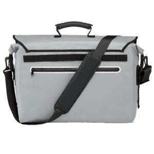 BriefSak Waterproof Briefcase/Messenger Bag, 500D PVC, Size XL, Fits Laptops up to 17.5" (Grey)