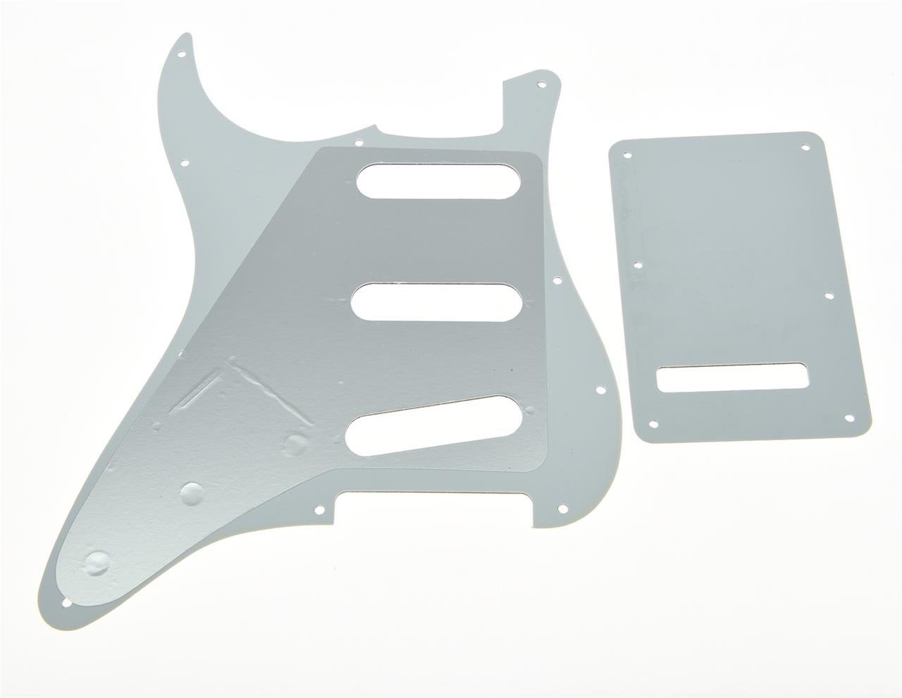 KAISH 11 Hole ST/Strat Style Pickguard SSS Pick Guard with ST Back Plate Tremolo Trem Cover for USA/Mexico Stratocaster/Strat White Pearl