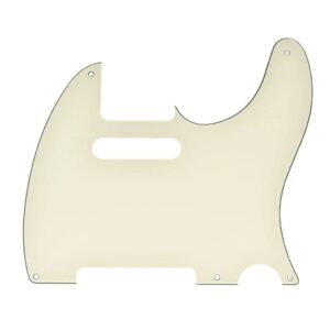 KAISH American Vintage 5 Hole Tele Pickguard TL Guitar Pick Guard Scratch Plate for Tele/Telecaster Aged White 3 Ply