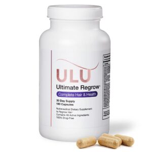 ULULIFE Ultimate Multivitamin and Hair Skin Nails: Ashwagandha and Resveratrol-Powered Solution for Hair Growth, Hormone Support, and Overall Health UluRX 30-Day Supply 180 Capsules.