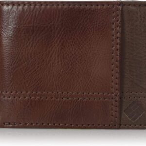 Columbia Men's Leather Traveler Wallet, Foxfield Brown, One Size