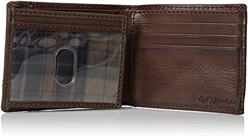 Columbia Men's Leather Traveler Wallet, Foxfield Brown, One Size