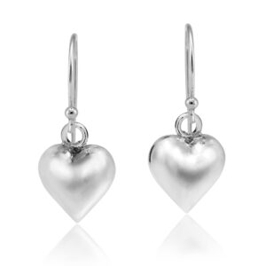 aeravida full of love gleaming heart sterling silver 925 dangle earrings