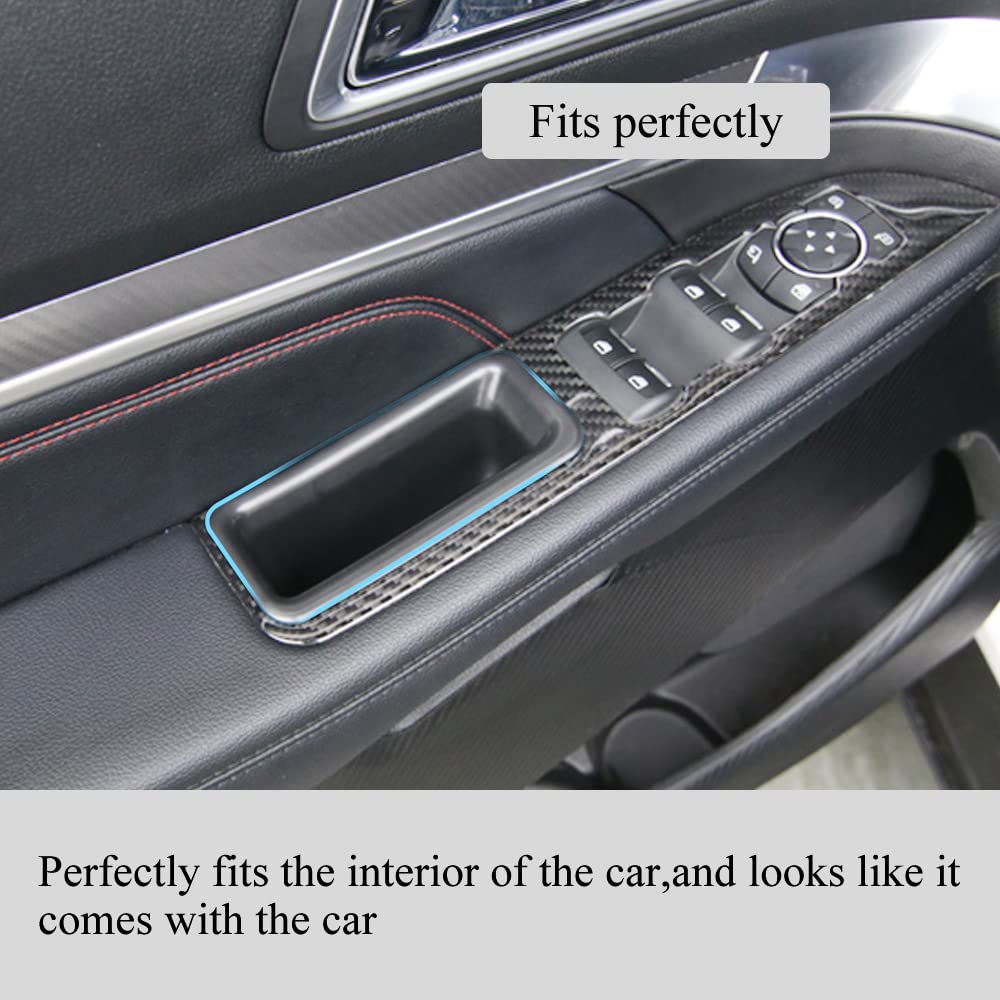 Vesul Front Row Door Side Storage Box Compatible with Ford Explorer 2016 2017 2018 2019 Armrest Phone Container Door Organizer Handle Pocket ABS Tray Insert Glove Pallet