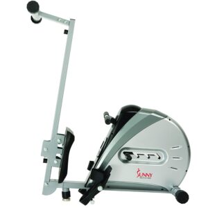 Sunny Health & Fitness Rowing Machine Rower Ergometer with Digital Monitor, Inclined Slide Rail, 220 LB Max Weight and Foldable - SF-RW5606