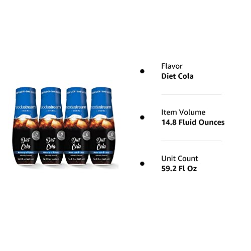 SodaStream Diet Cola, 14.8 Fl Oz, Pack of 4 (Packaging May Vary)