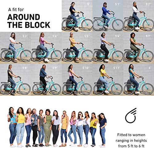 sixthreezero Around The Block Women's Beach Cruiser Bike, Hybrid Bicycle with Rear Rack