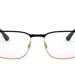 Ray-Ban RX6363 Square Prescription Eyeglass Frames, Black On Arista/Demo Lens, 54 mm