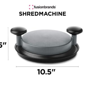 FusionBrands ShredMachine-The Quick, Easy to Use Alternative to Bear Claws Meat Shredder for Pulled Pork, Beef and Chicken and More-BPA Free Hand Shredder with Easy to Grip Handles, Non-Skid Base,Grey