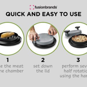 FusionBrands ShredMachine-The Quick, Easy to Use Alternative to Bear Claws Meat Shredder for Pulled Pork, Beef and Chicken and More-BPA Free Hand Shredder with Easy to Grip Handles, Non-Skid Base,Grey