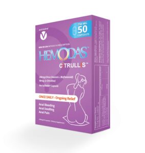 hemodas - once daily anal vein support 250mg capsule, 50 count