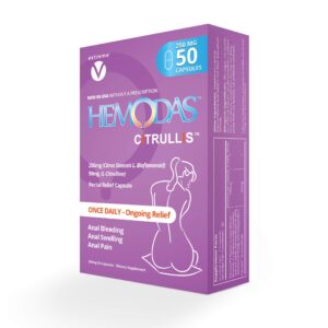 Hemodas - Once Daily Anal Vein Support 250mg Capsule, 50 Count