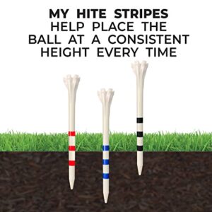 Champ 3-1/4" My Hite FLYtee White/Blue Stripe Golf Tee, 100 Count