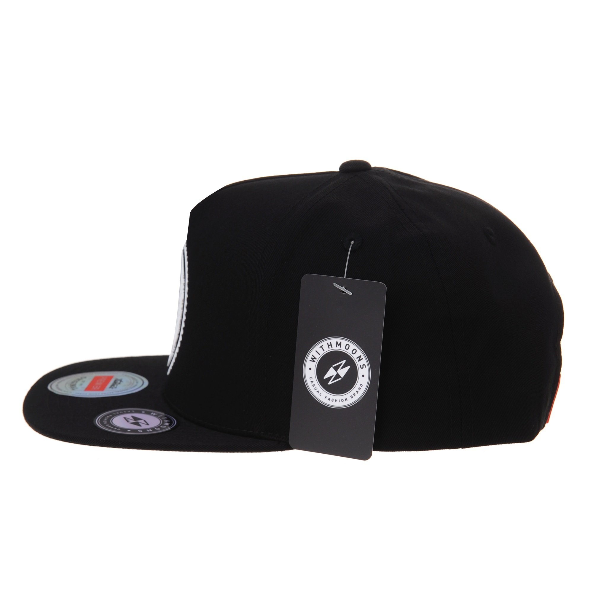 WITHMOONS Snapback Hat Illuminati Patch Hip Hop Baseball Cap AL2344 (Black)