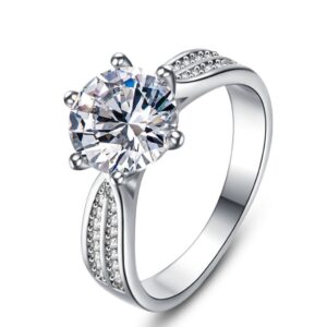 tenfit jewelry engagement ring for women wedding band 4ct simulated diamond rings