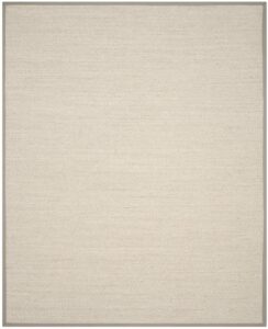 safavieh natural fiber collection area rug - 8' x 10', marble & khaki, border sisal design, easy care, ideal for high traffic areas in living room, bedroom (nf143e)