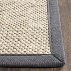 SAFAVIEH Natural Fiber Collection Area Rug - 8' x 10', Marble & Khaki, Border Sisal Design, Easy Care, Ideal for High Traffic Areas in Living Room, Bedroom (NF143E)