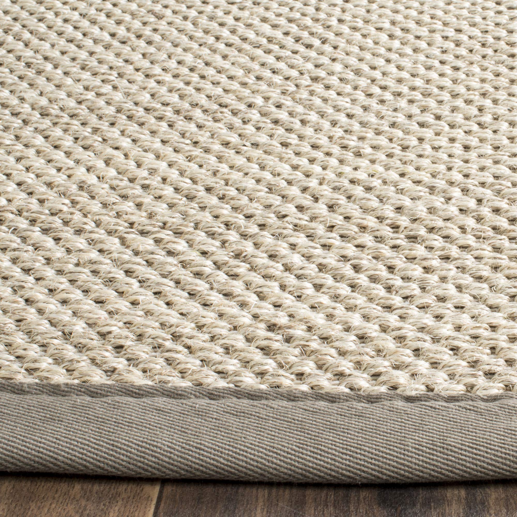 SAFAVIEH Natural Fiber Collection Area Rug - 8' x 10', Marble & Khaki, Border Sisal Design, Easy Care, Ideal for High Traffic Areas in Living Room, Bedroom (NF143E)