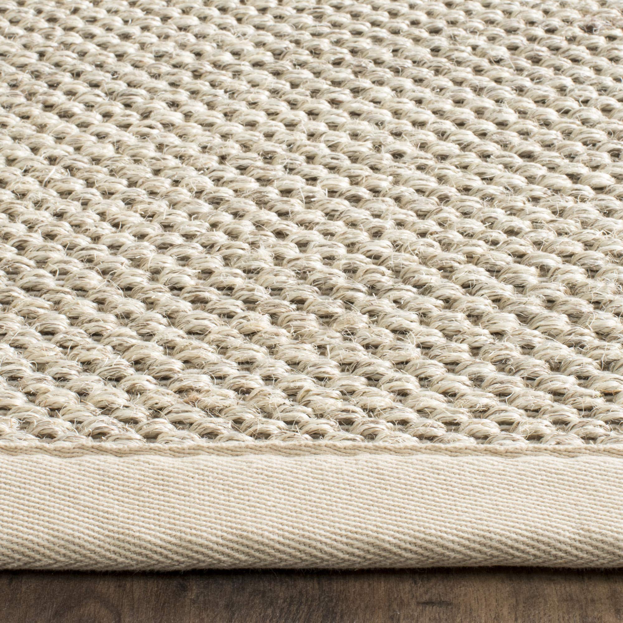 SAFAVIEH Natural Fiber Collection Area Rug - 8' x 10', Marble & Khaki, Border Sisal Design, Easy Care, Ideal for High Traffic Areas in Living Room, Bedroom (NF143E)