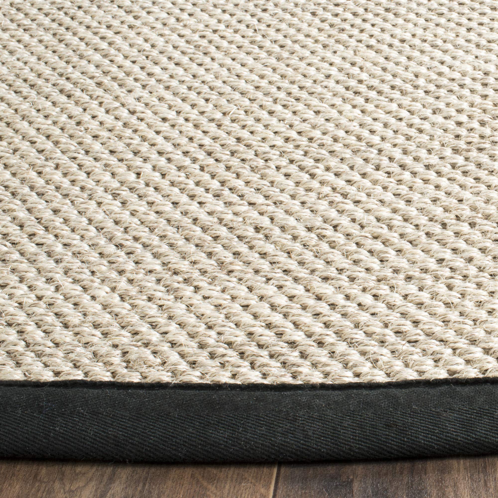 SAFAVIEH Natural Fiber Collection Area Rug - 8' x 10', Marble & Khaki, Border Sisal Design, Easy Care, Ideal for High Traffic Areas in Living Room, Bedroom (NF143E)