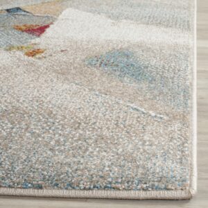 SAFAVIEH Porcello Collection Area Rug - 5'3" x 7'6", Grey & Multi, Modern Abstract Design, Non-Shedding & Easy Care, Ideal for High Traffic Areas in Living Room, Bedroom (PRL6937B)