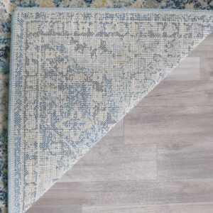 SAFAVIEH Evoke Collection 10' x 14' Light Blue/Ivory EVK274C Boho Trellis Non-Shedding Living Room Bedroom Dining Home Office Area Rug