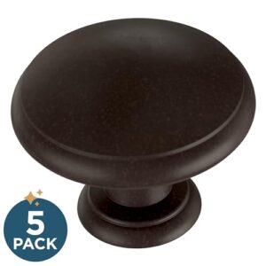 Franklin Brass Round Ringed (25-Pack) Cabinet Knobs Deep Bronze Drawer Knobs Kitchen Cabinet Knobs for Dresser Drawers Pulls and Knobs 1-1/4" Closet Door Knobs P35597K-OB3-B1