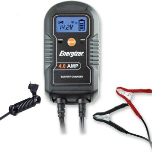 ENERGIZER 4-Amp 6V/12V Auto Charger, 9-Step Smart Battery Maintainer, Trickle Charger w/ LCD Display