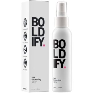 boldify hair thickening spray - texture spray for hair, stylist recommended hair thickening products for women & men, volumizing hair products, hair volumizer, volume spray, hair thickener - 4oz