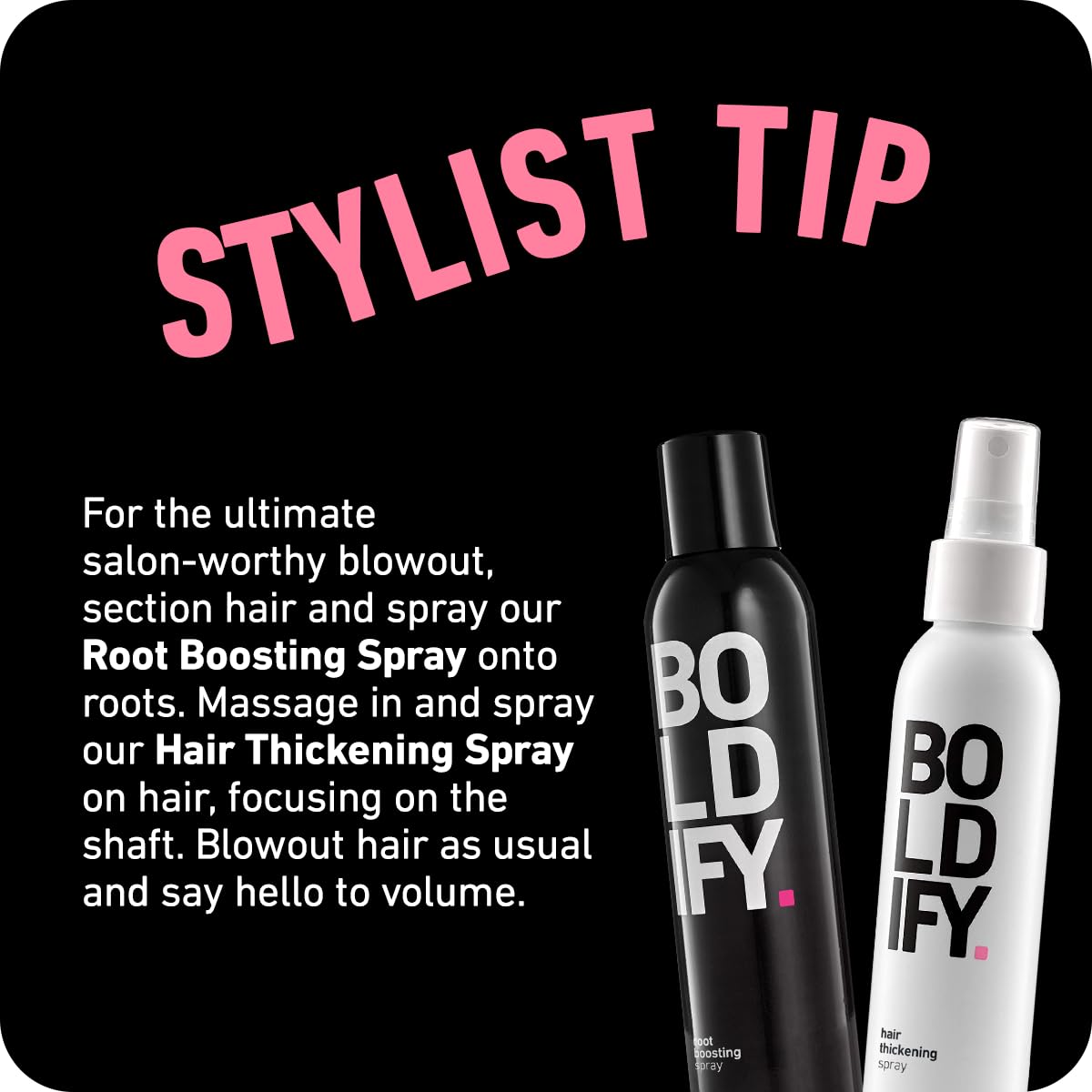 Boldify Hair Thickening Spray - Texture Spray for Hair, Stylist Recommended Hair Thickening Products for Women & Men, Volumizing Hair Products, Hair Volumizer, Volume Spray, Hair Thickener - 4oz