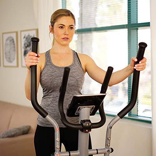 Sunny Health & Fitness Magnetic Elliptical Cross-Trainer with Digital Monitor, Low Impact Workout, and Pulse Sensors - SF-E3607