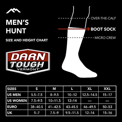 Darn Tough Hunting Sock (2012), Charcoal, Large | Midweight with Full Cushion | Made in The USA | Boot Height