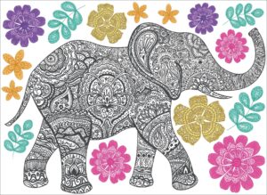 wallpops wpk2132 mehndi wall art kit, multicolor