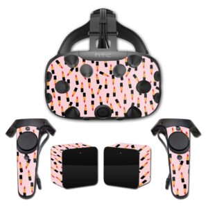 mightyskins skin compatible with htc vive full coverage - lipstick pattern | protective, durable, and unique vinyl decal wrap cover | easy to apply, remove, and change styles | made in the usa