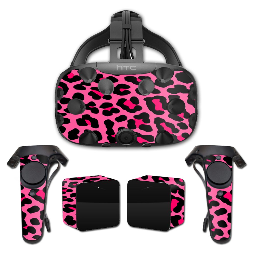 MightySkins Skin Compatible with HTC Vive Full Coverage - Pink Leopard | Protective, Durable, and Unique Vinyl Decal wrap Cover | Easy to Apply, Remove, and Change Styles | Made in The USA