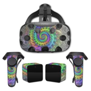 mightyskins skin compatible with htc vive full coverage - tripping | protective, durable, and unique vinyl decal wrap cover | easy to apply, remove, and change styles | made in the usa