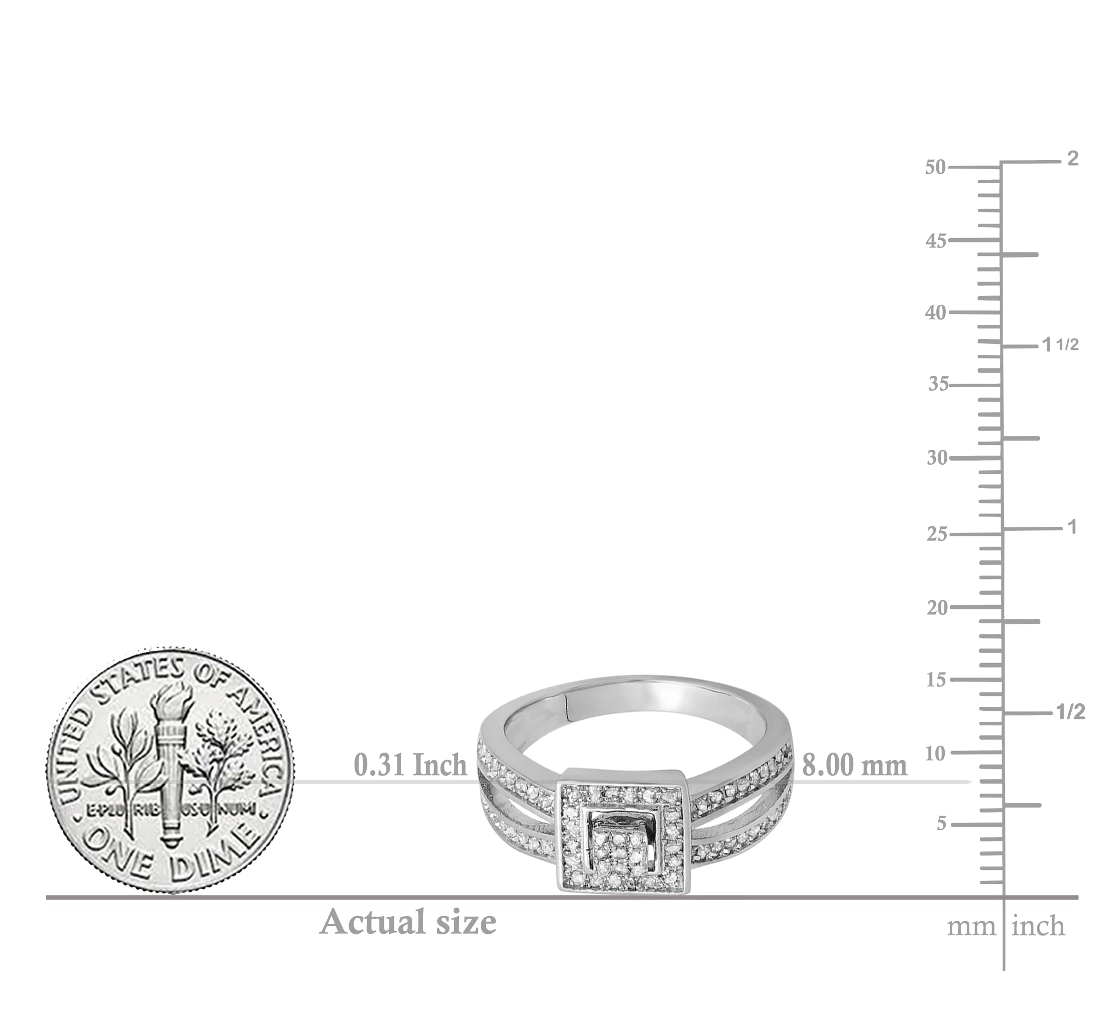 Dazzlingrock Collection 0.25 Carat (ctw) Sterling Silver Round White Diamond Bridal Engagement Ring 1/4 CT, Size 7