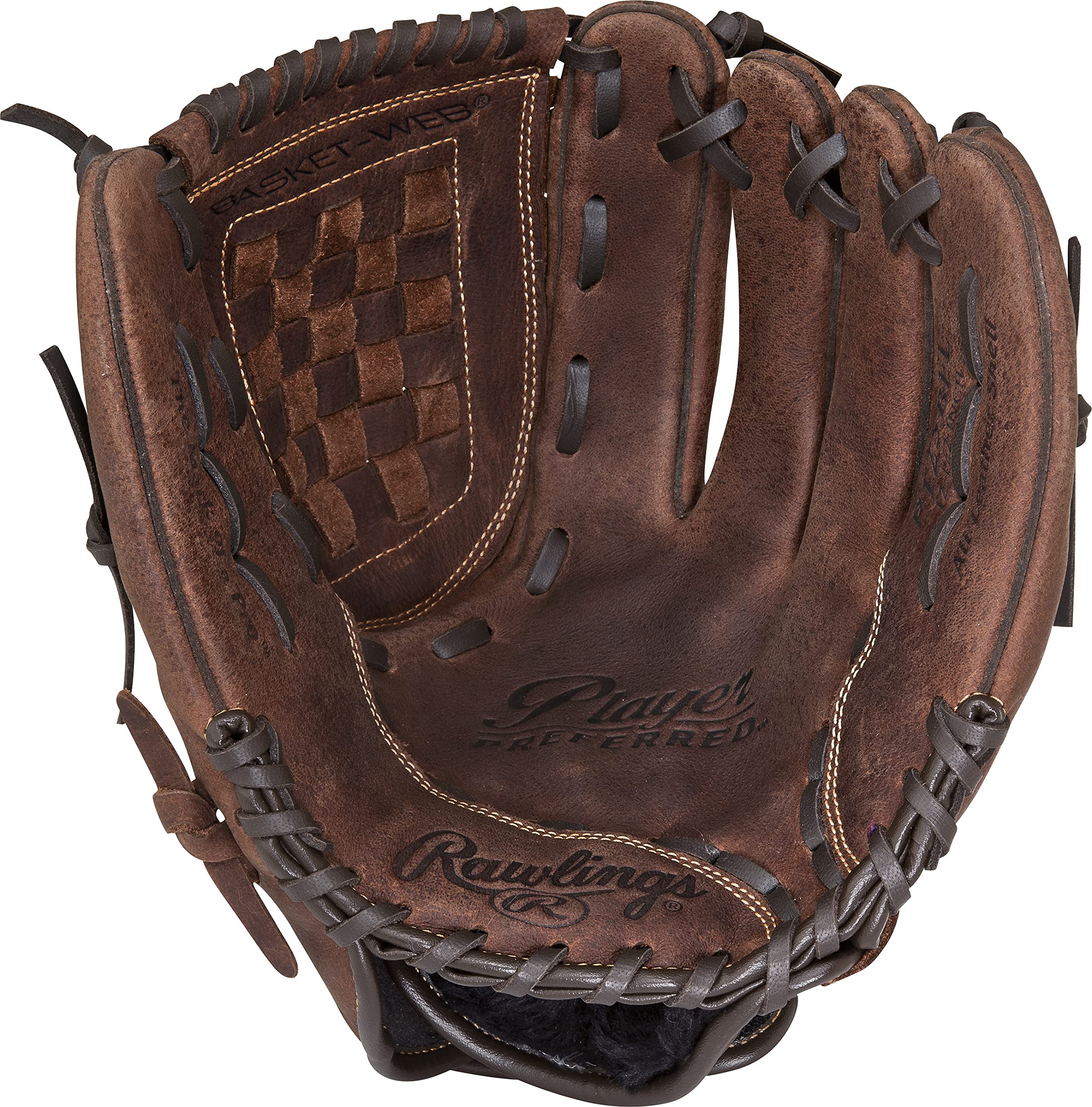 Rawlings | PLAYER PREFERRED Glove | Baseball/Softball | Right Hand Throw | 12.5" - Basket Web