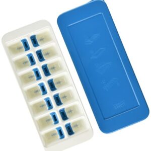 Joseph Joseph QuickSnap Ice Cube Tray with Cover Lid Easy-Release No-Spill Stackable Odor-Free Dishwasher Safe, Blue 13 x 5