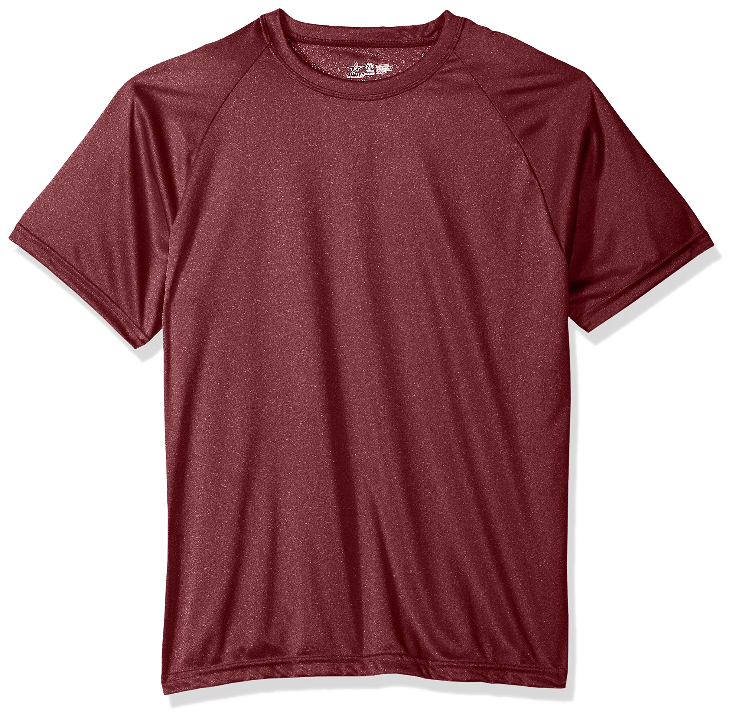 Alleson Ahtletic Youth Heather Tech Short sleeve T-shirt, Maroon, Medium