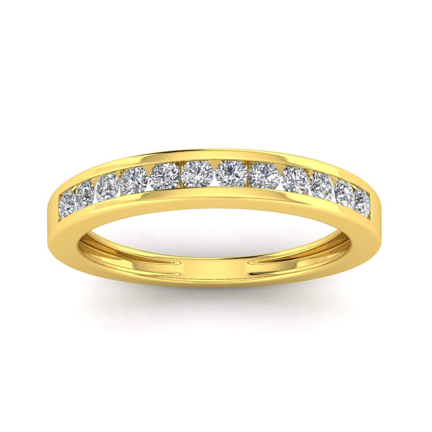 1/2ctw Diamond Channel Wedding Band in 10k Yellow Gold (H-I, I2-I3, Size 6)