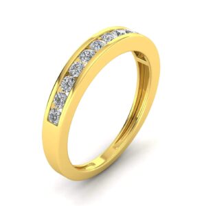 1/2ctw Diamond Channel Wedding Band in 10k Yellow Gold (H-I, I2-I3, Size 6)