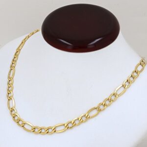 Yellow Gold Hollow Figaro Chain Real 10K Necklace 16" to 24", 2.5MM (20)