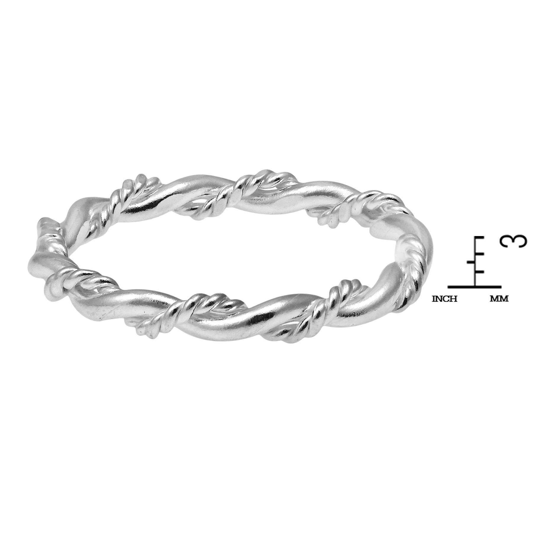 AeraVida Intricate Braid Stackable Band .925 Sterling Silver Ring | Trendy Stackable Silver Ring for Women | Size (9)